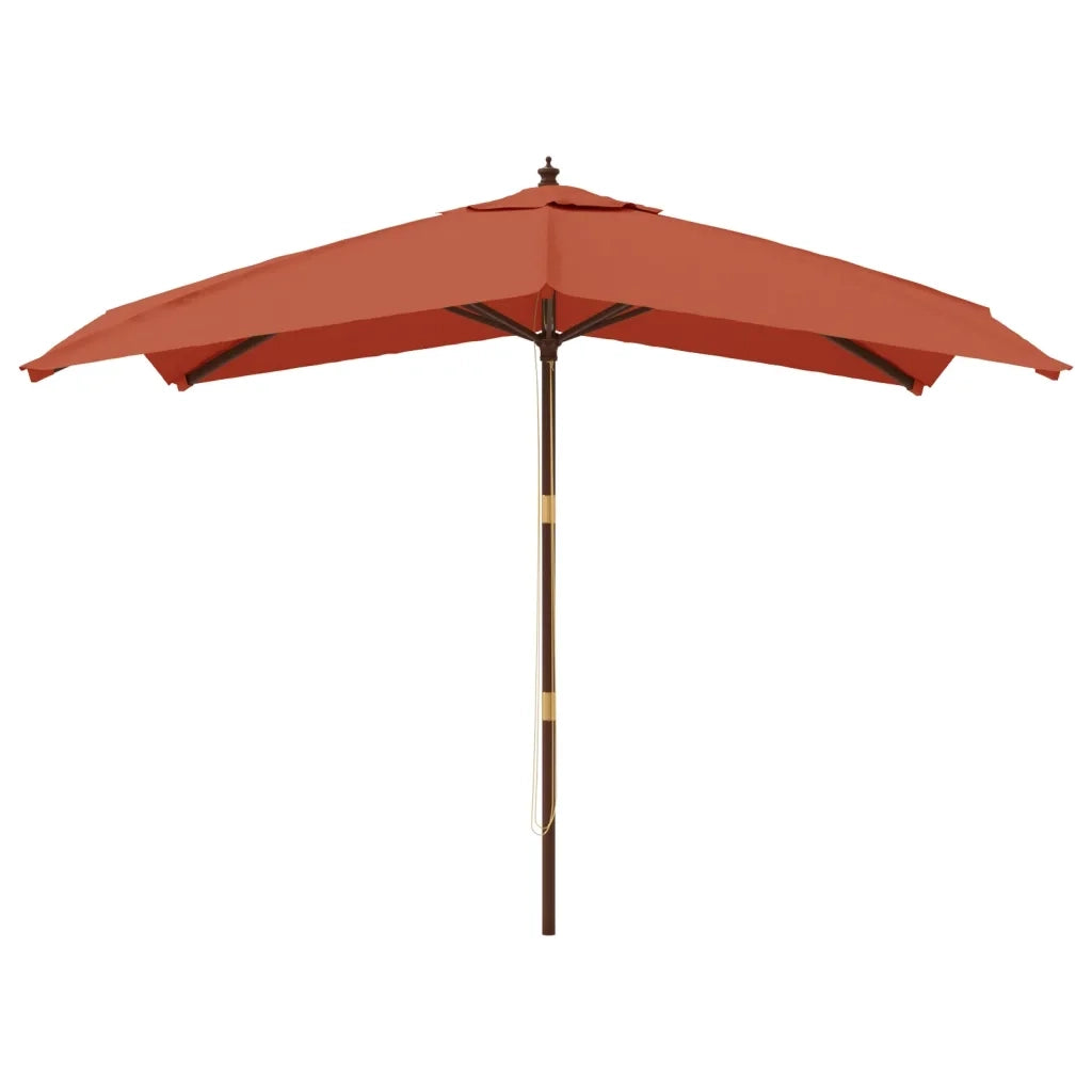 Ombrellone da Giardino Palo in Legno Terracotta 300x300x273 cmcod mxl 126958