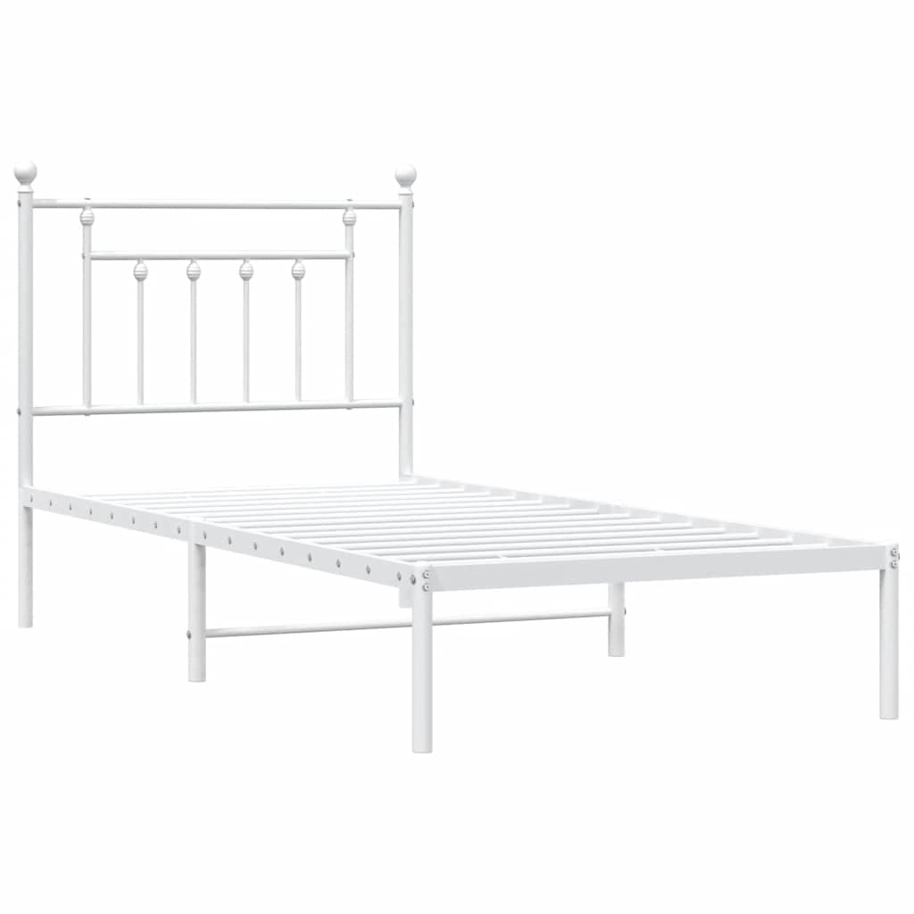 Giroletto con Testiera Metallo Bianco 90x190 cmcod mxl 81861