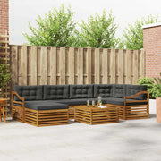 Set di divani da esterno con cuscino 7 pcs Naturale e Antracite 3373797