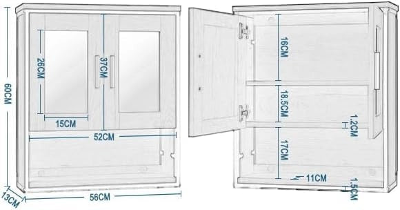 Set di Mobili da Bagno Salvaspazio, Armadietto Con Specchio, Mobiletto Sottolavabo da Terra, Rovere Chiaro+Nero