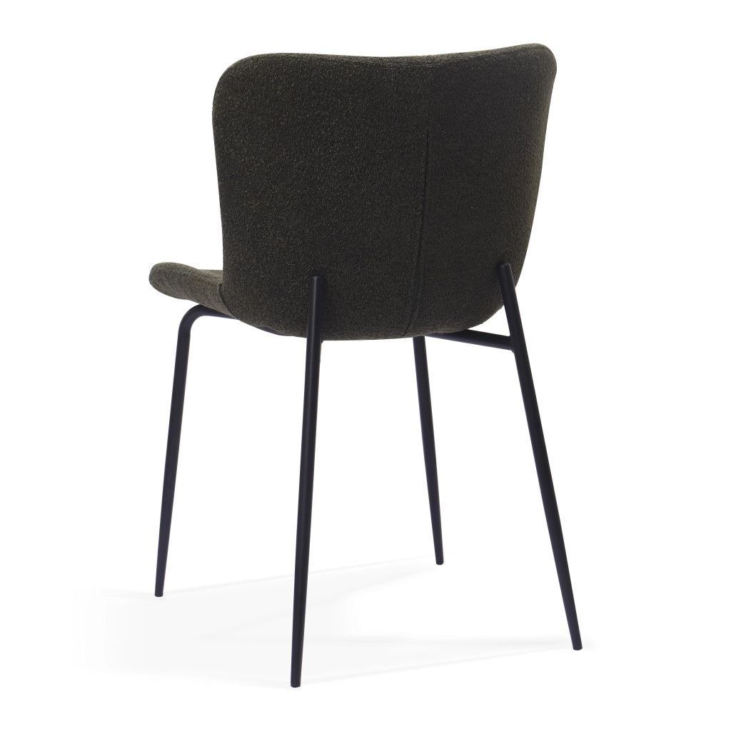Sedia da pranzo Set da 2 con Schienale Alto Arrotondato e Design Ergonomico in Tessuto Verde 68 × 51 × 50 cm