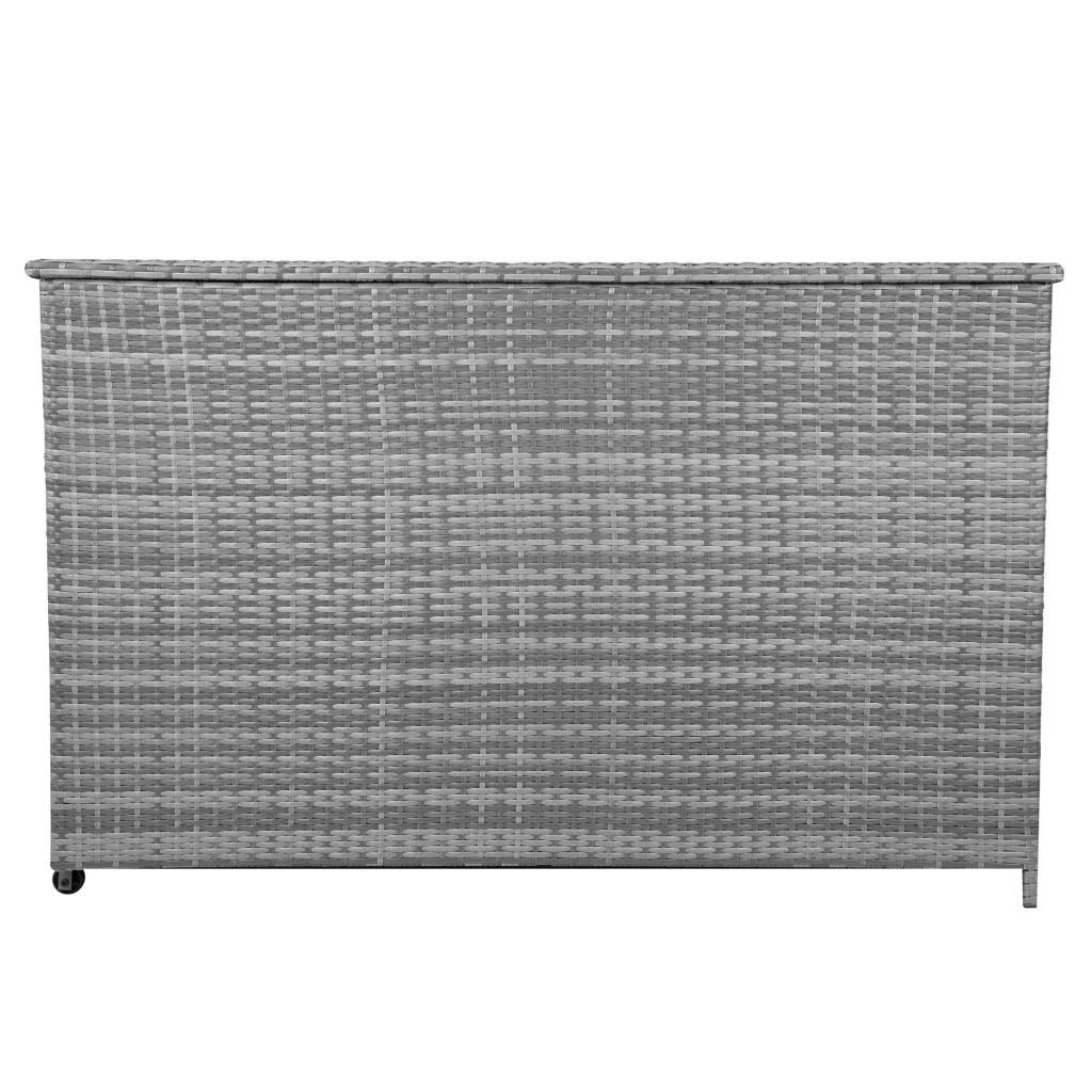 Box Contenitore Rattan Giardino 996L Grigio Baule Grande con Rivestimento