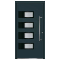 Porta Ingresso Antracite 110x210 cm in Alluminio e PVC 3157070