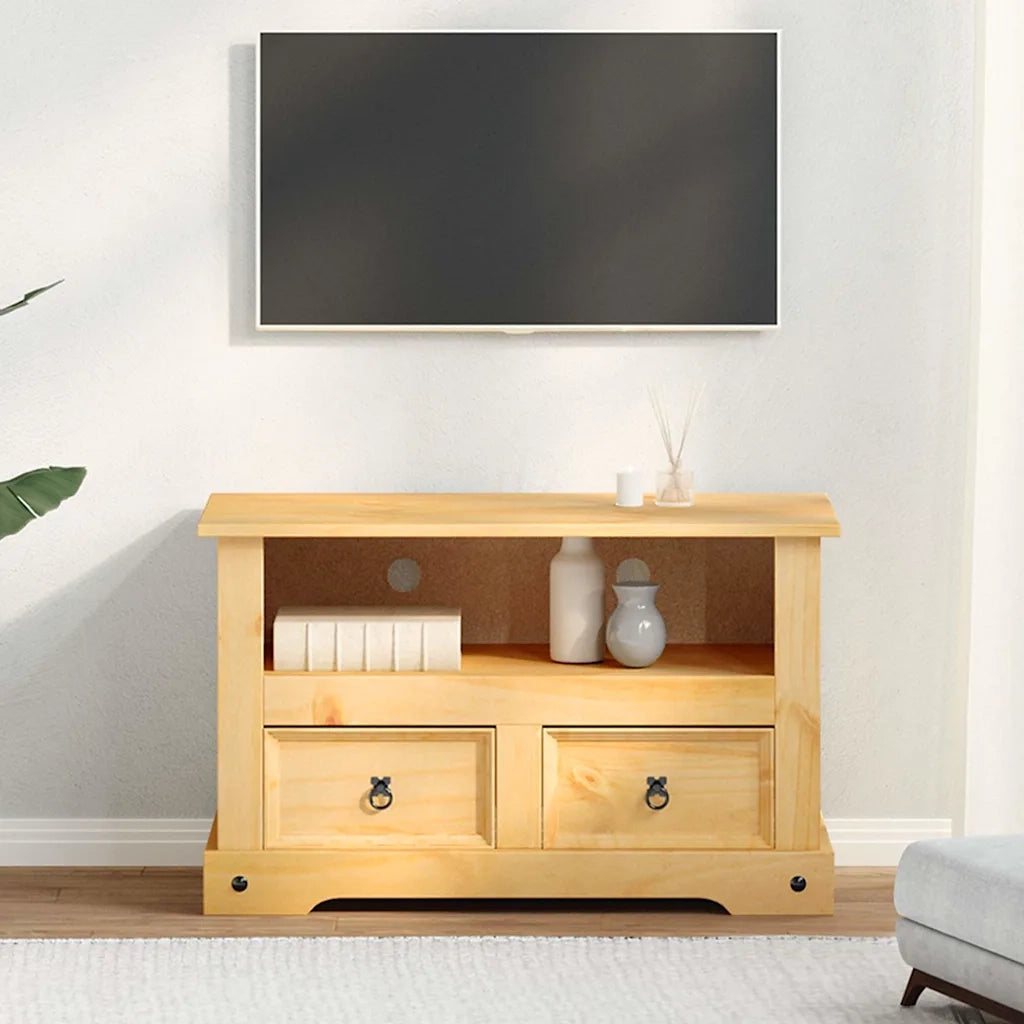 Mobile Porta TV Legno Pino Messicano Corona Range 91x43x56 cm 243738