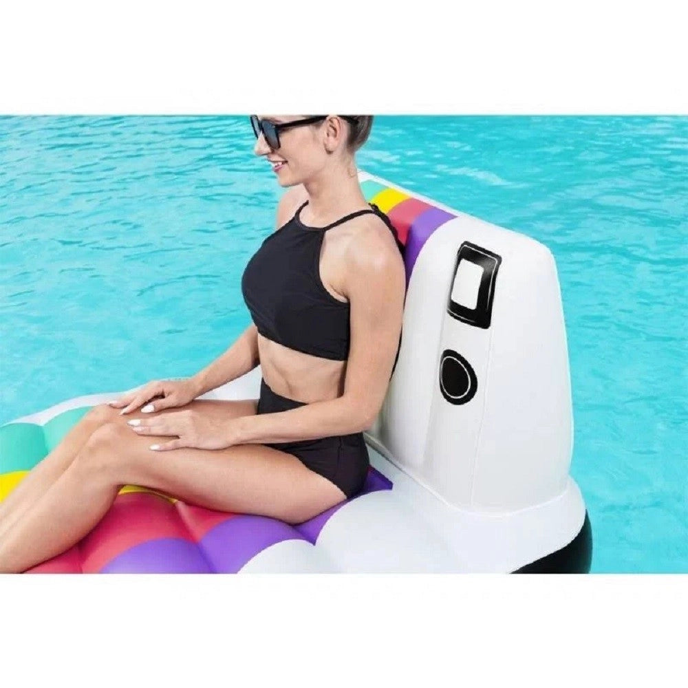 Trade Shop - Poltrona Materassino Gonfiabile Fashion Polaroid Vintage 127x102cm Piscina 43656 -