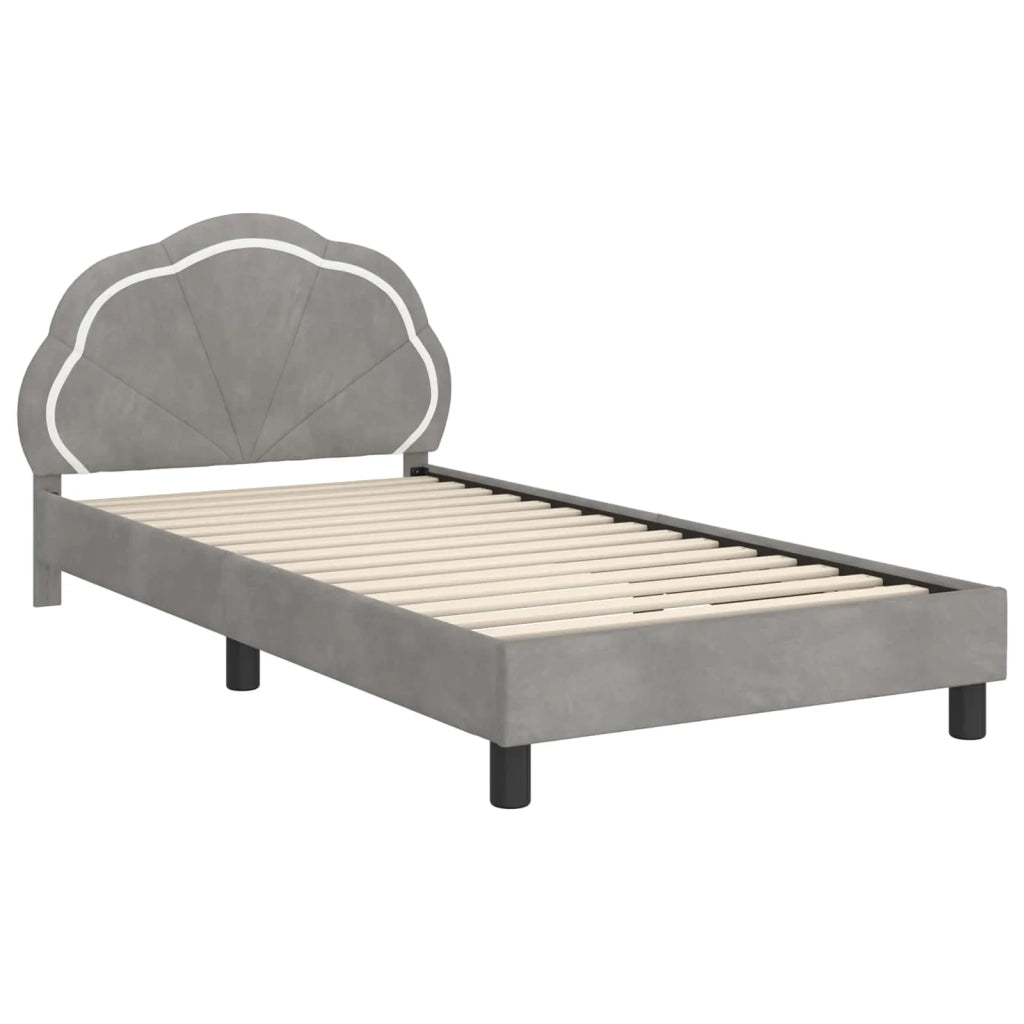 Struttura letto bambini con testata Grigio Chiaro 90 x 190 cm