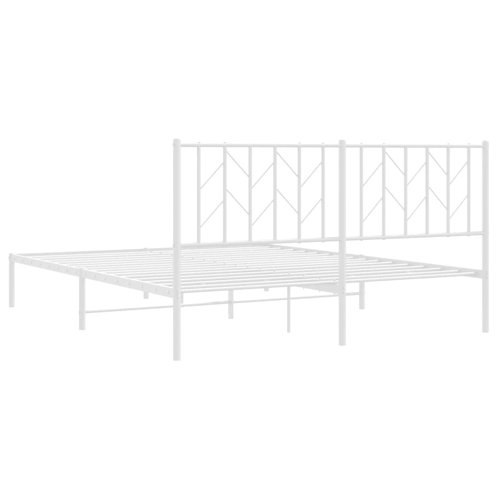 Giroletto con Testiera Metallo Bianco 160x200 cm 374489