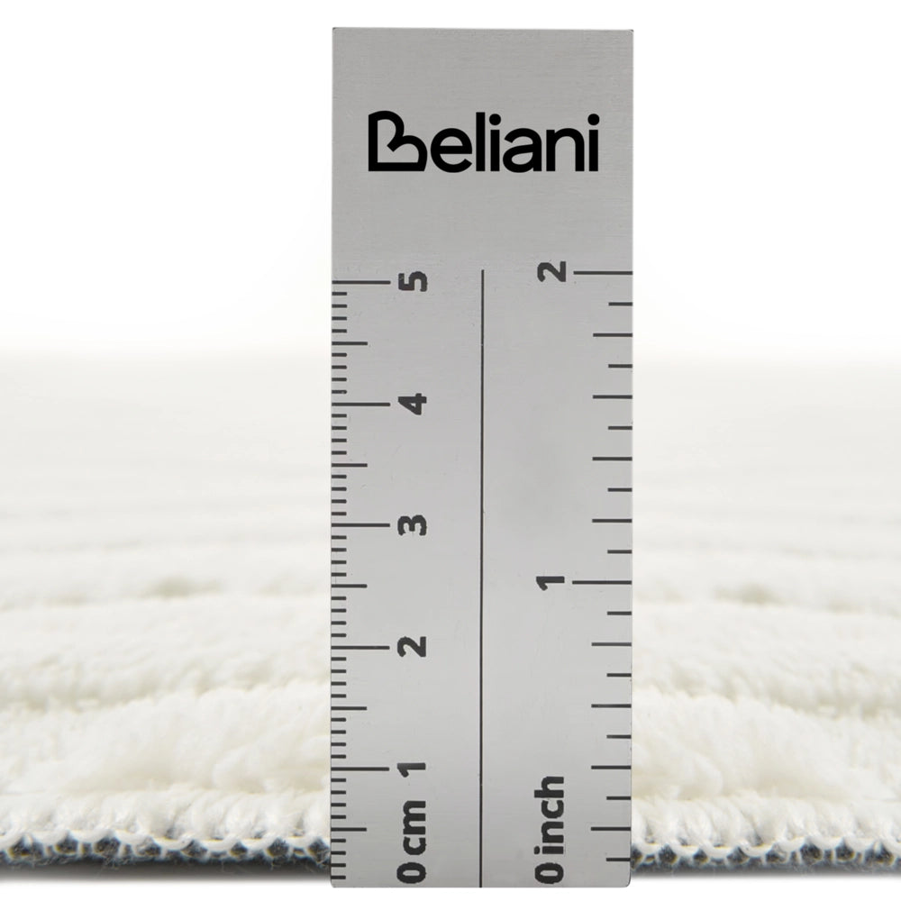 Tappeto da corridoio bianco sporco in jacquard, 160 x 230 cm, a pelo corto, forma rettangolare, per corridoio, con retro in poliestere, moderno
