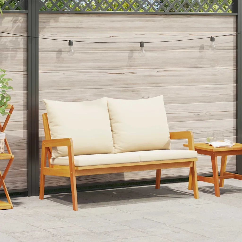 Sedia da giardino-Panchina da giardino con cuscino Olio Naturale 115 x 65 x 71 cm 227561