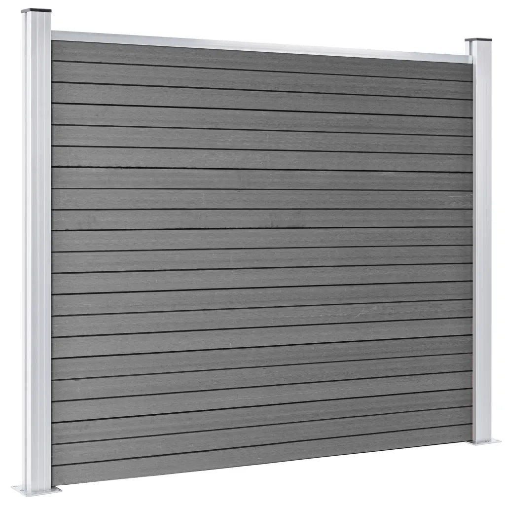 Set Pannello di Recinzione in WPC 353x146 cm Grigio 3070455