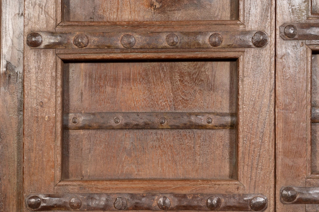 Biscottini Porta portone in legno massello e ferro da interno o da esterno vecchia e antica medievale scorrevole