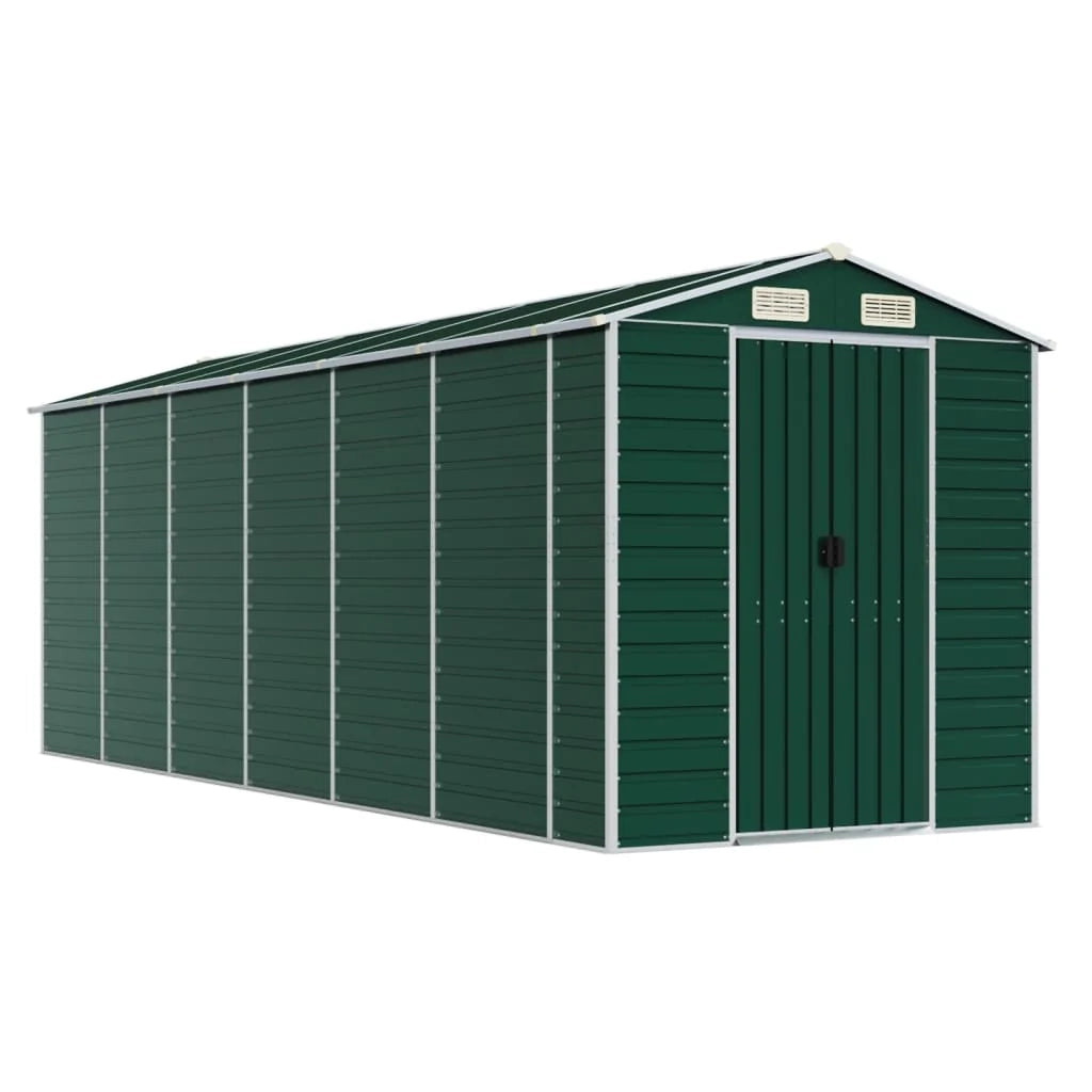 Casetta da giardino cabina ripostiglio casetta da esterno robusta casetta per attrezzi 191 x 555 x 198 cm acciaio zincato verde 02_0022352