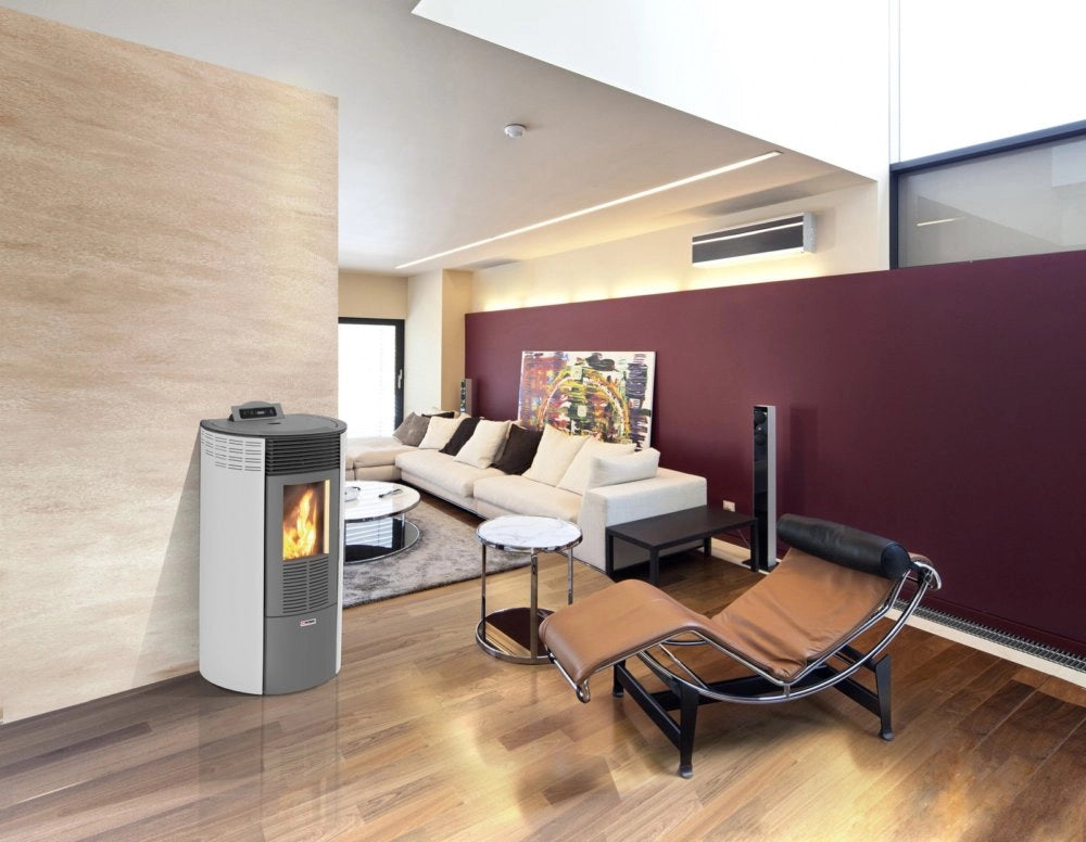 1pz stufa pellet kw 10,1 king 12 round bianco cod:ferx.93060