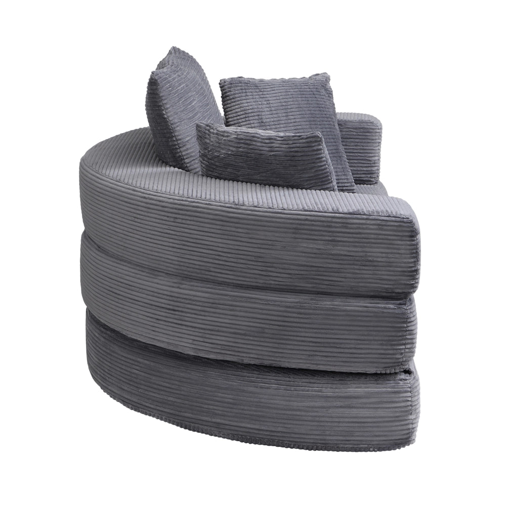 Divano letto pieghevole 173x176 cm in schiuma con 3 cuscini, grigio