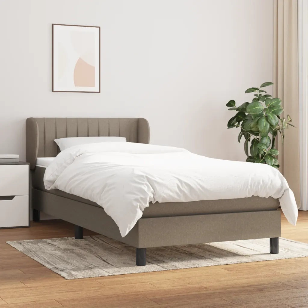 Giroletto a Molle con Materasso-Struttura Letto Tortora 90x200 cm inTessuto 822876