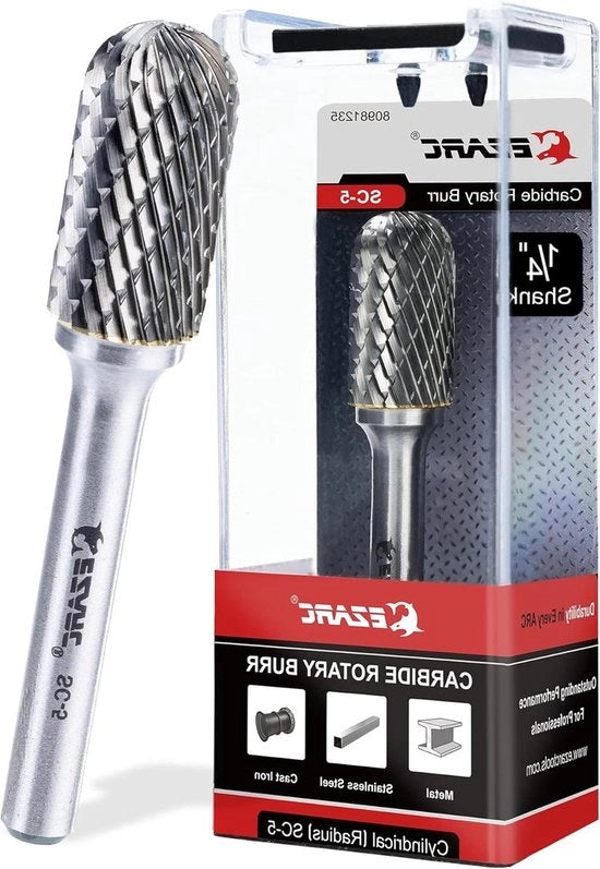 Doppia Testa Wolfraamcarbide Bit di Taglio Rotativo SC-5 - 1/4 "Schacht - Lavorazione Metallo & Scatola di Stoccaggio Solida