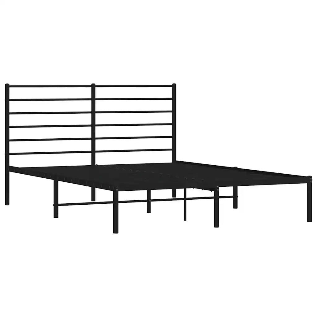 Giroletto con Testiera-Struttura Letto con testiera in Metallo Nero 120x190 cm 529927