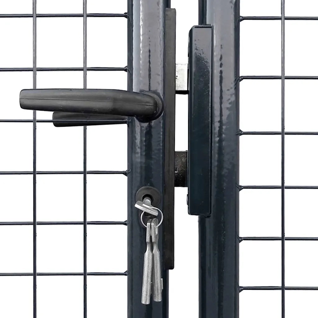 Cancello da Giardino in Rete di Acciaio Zincato 300x200 cm Grigio 143367
