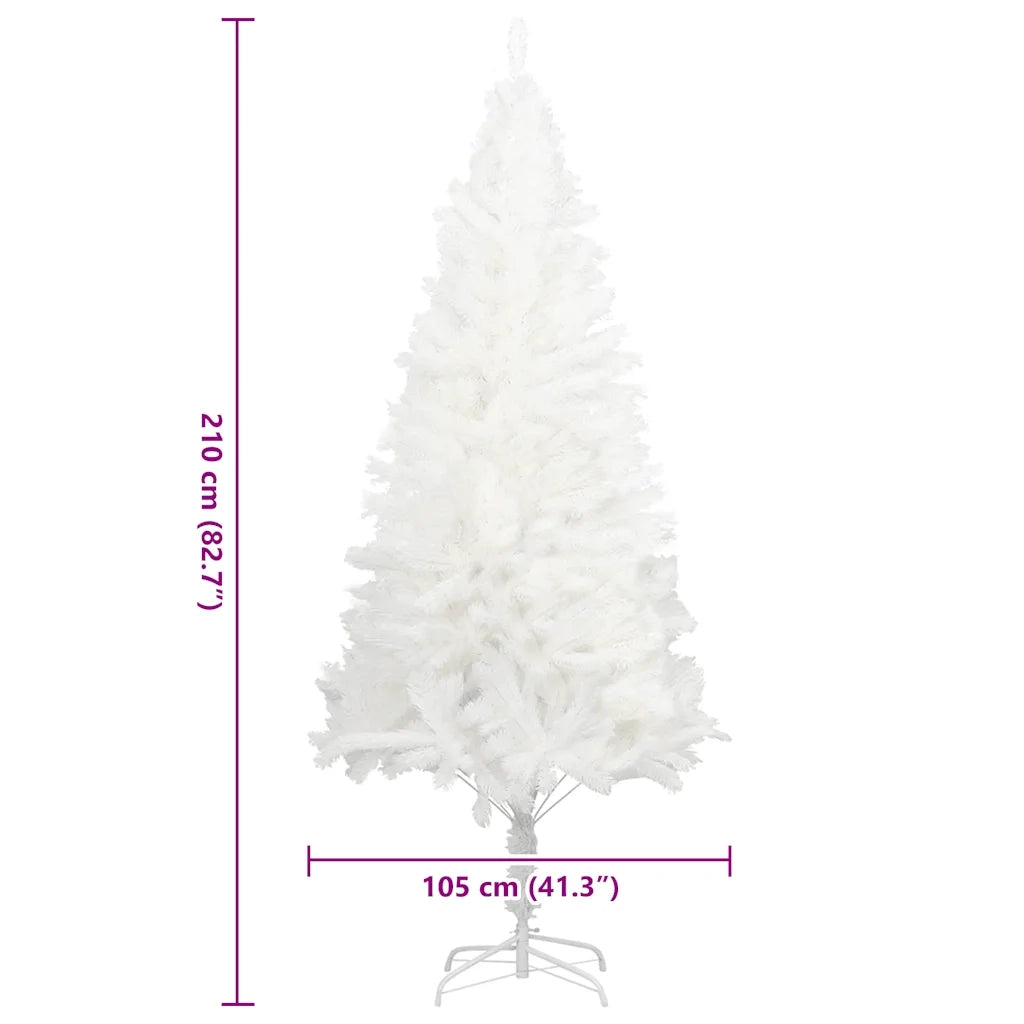 Albero di Natale Artificiale con Aghi Realistici Bianco 210 cm 321024
