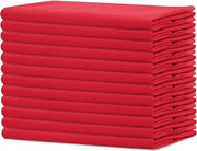 Pacco di 12 serviette in cotone 100% oversized da 50 CM x 50 CM (20 IN x 20 IN), Rosso - Tessuto pesante per uso quotidiano con finiture angolari, Rosso