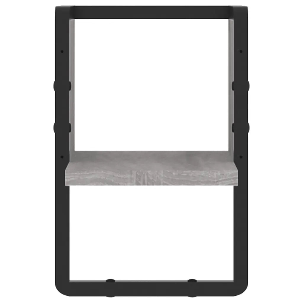 Mensola a Parete con Asta Grigio Sonoma 20x25x30 cm