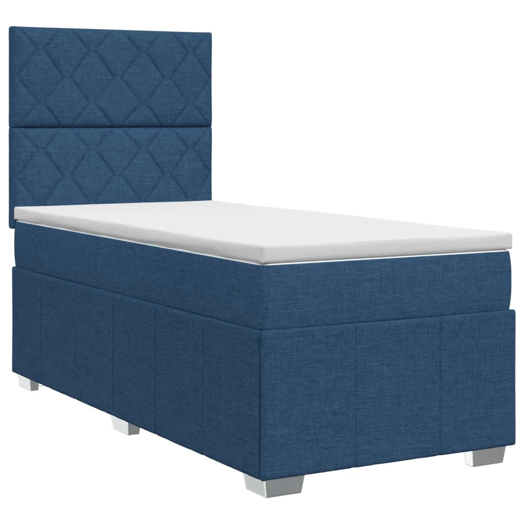 Letto box spring con materasso Blu 90 x 200 cm Tessuto 3454063