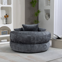 Chaise longue - Xylo - gaming chenille grigio con 3 cuscini