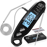 Termometro di cucina Premium con doppia sonde e illuminazione a retroilluminazione - Termometro per griglia per forno e BBQ - Incluso magnetico - Calibrazione - Adatto per carne, latte e altro.