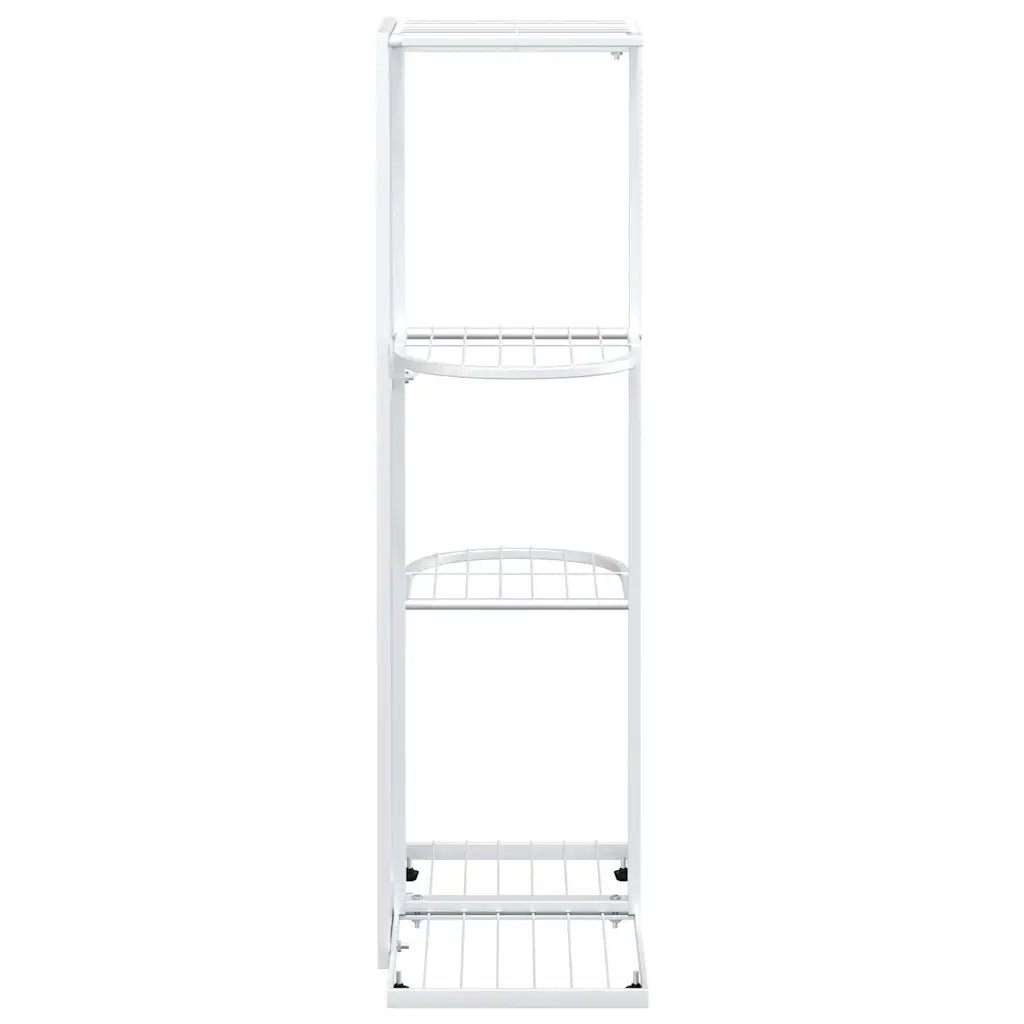 Piedistallo per Piante a 4 Piani 43x22x76 cm in Metallo Bianco 336109