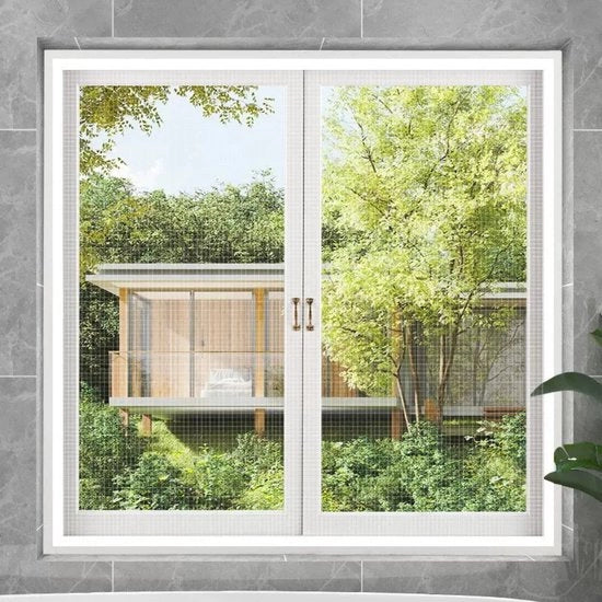Muggennet per finestra - 100*140cm - Finestra antizanzare - Cornice rimovibile - Senza foratura necessaria - Installazione con adesivo - Adatto per finestre da soffitto e camere da letto - Vetro nano - Schermo libero da formaldeide