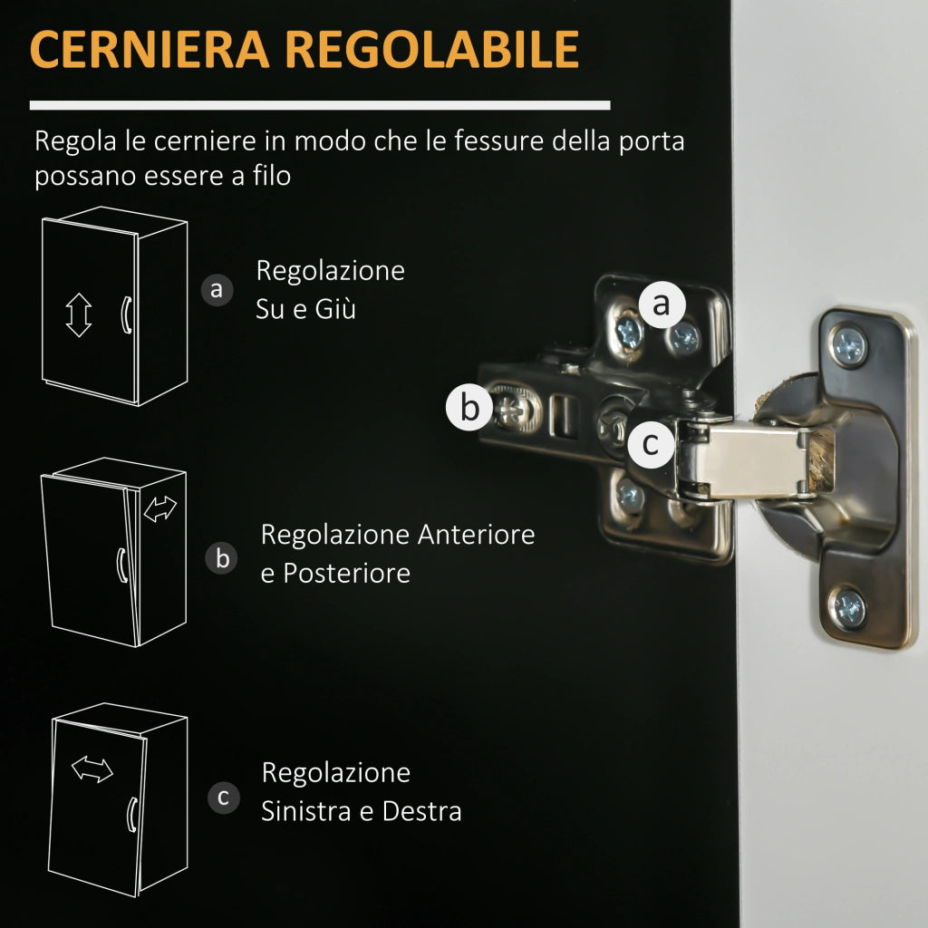 Mobiletto da Cucina Moderno con 2 Ante, Cassetto e Ripiani ¨C zephmum ¨C Bianco, MDF, 90x40x90 cm