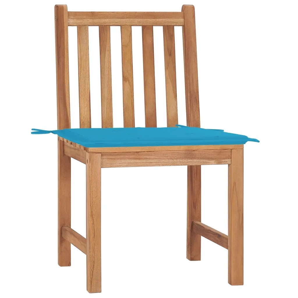 Sedie da Giardino 2 pz | Sedie da Esterno con Cuscini in Legno Massello di Teak