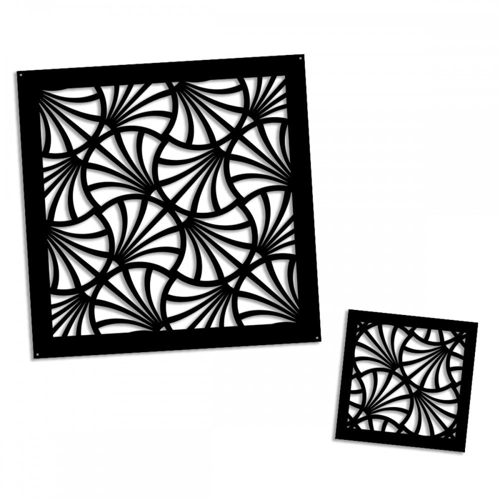 CAMPANE - Pannello in PVC traforato - Parasole Misura: 98x98 cm, Colore: nero