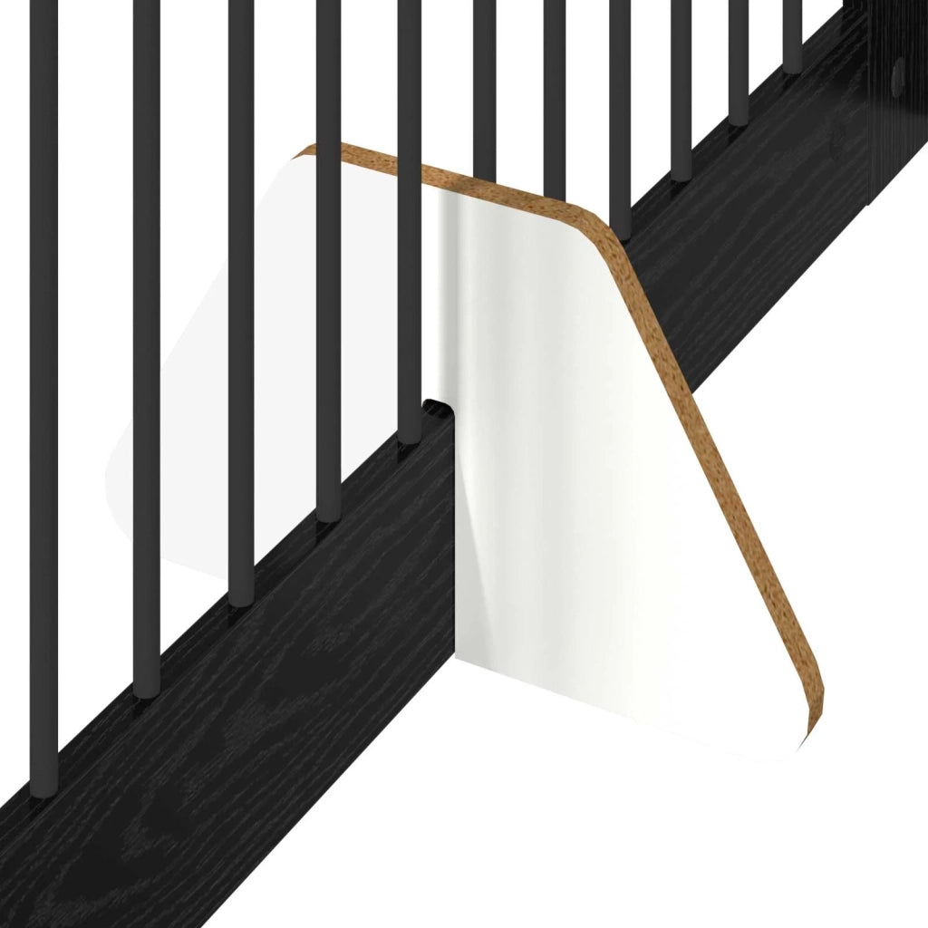 Cancello per cani con supporti 4 pz Rovere Nero 100 x 100 cm CFW8632380