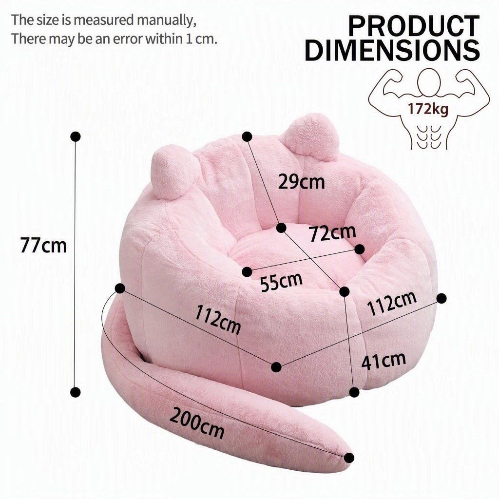 DIVANO a forma di loto in peluche rosa
