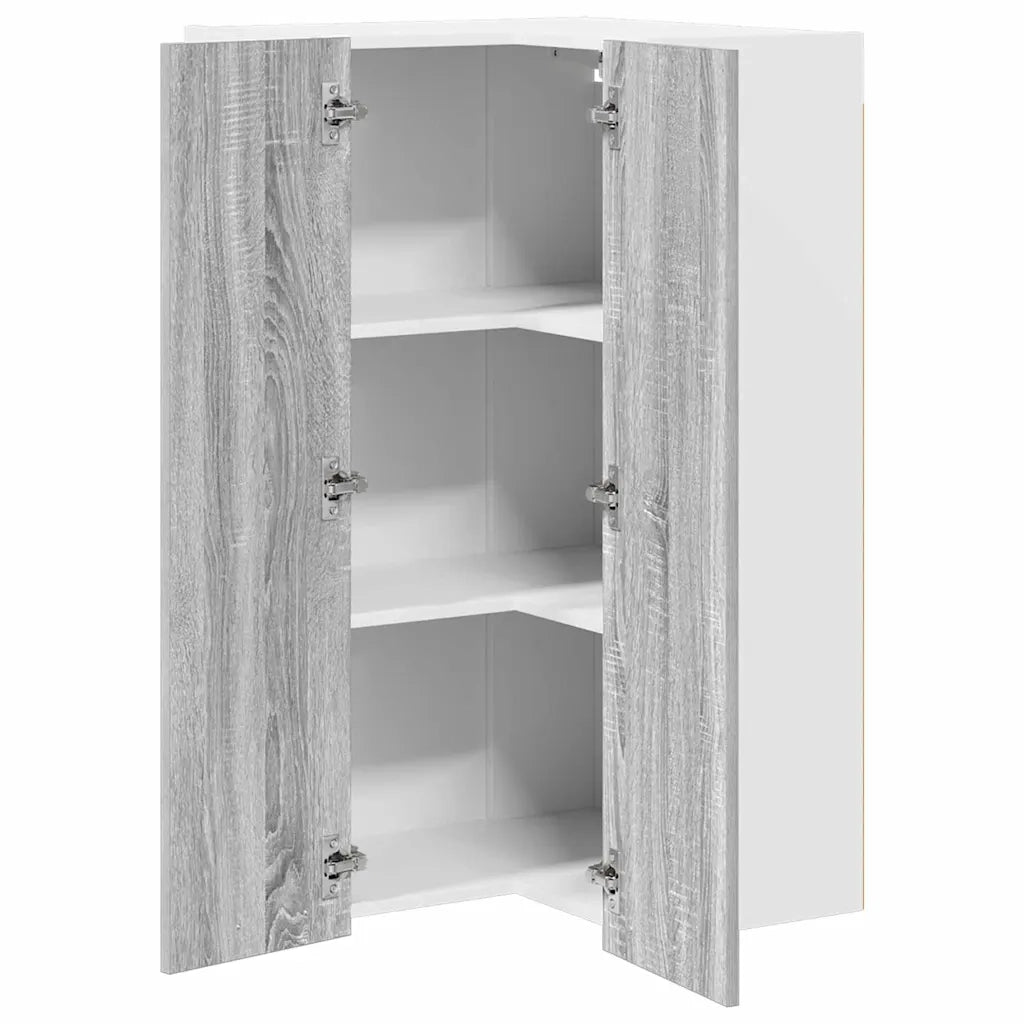 Armadio pensile Grigio Sonoma e Bianco 57 x 57 x 100 cm 884375