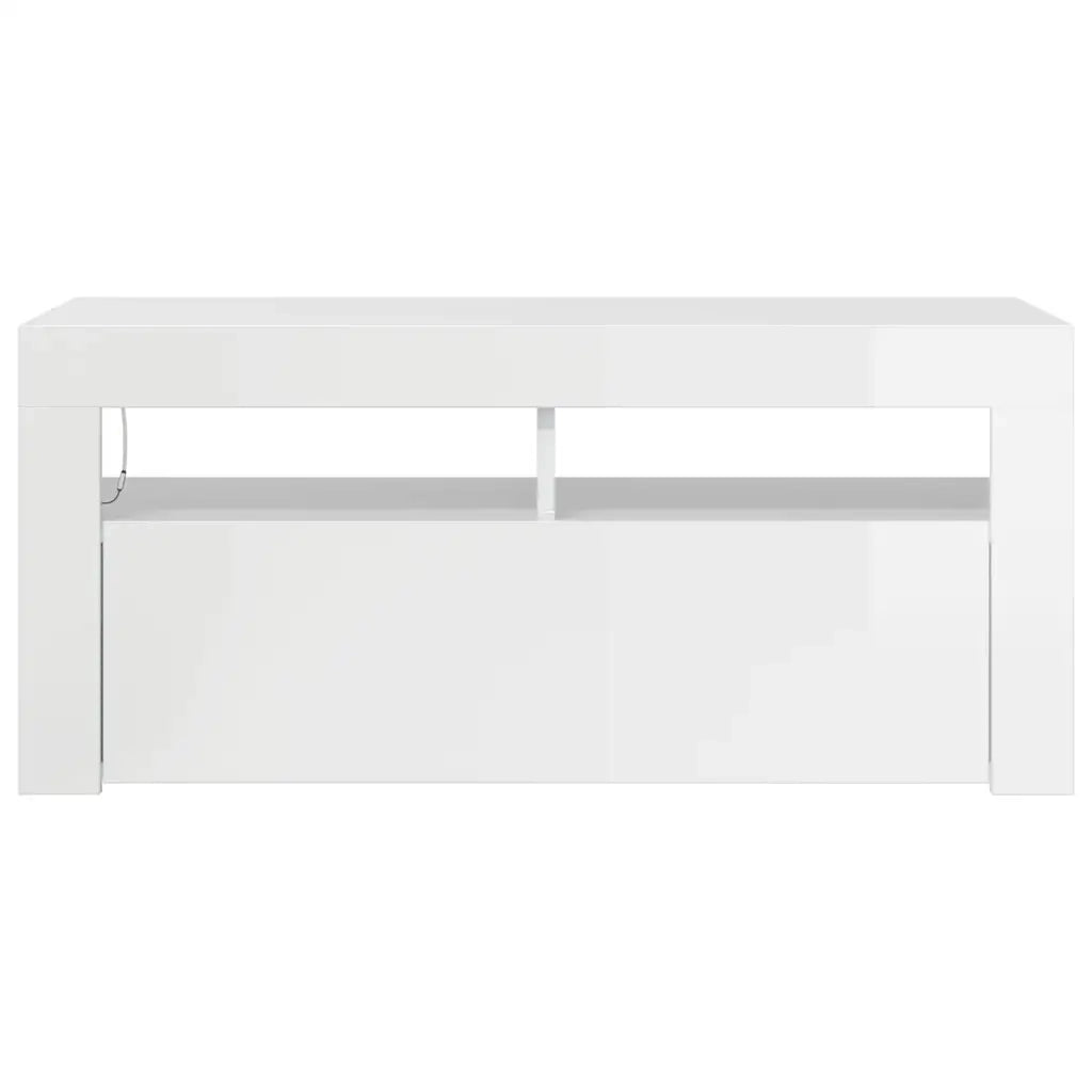Mobile Porta TV con Luci LED Bianco Lucido 90x35x40 cm cod mxl 52906