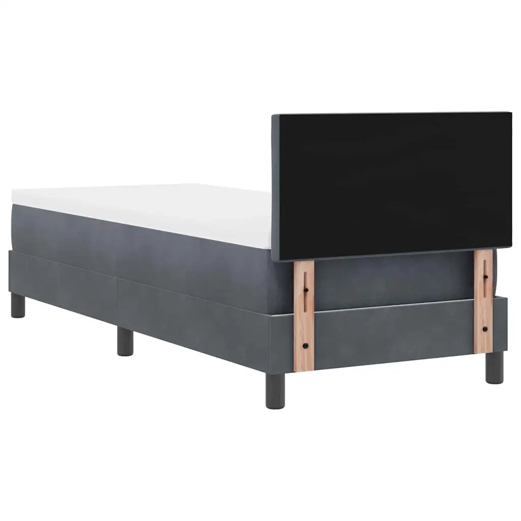 Letto a molle con materasso Grigio scuro 80 x 200 cm Velluto 3339201