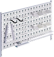 Organizzatore per fai da te stesso - Pannello di stoccaggio per attrezzi in metallo 2 pannelli perforati in acciaio 800 x 200 mm bianco