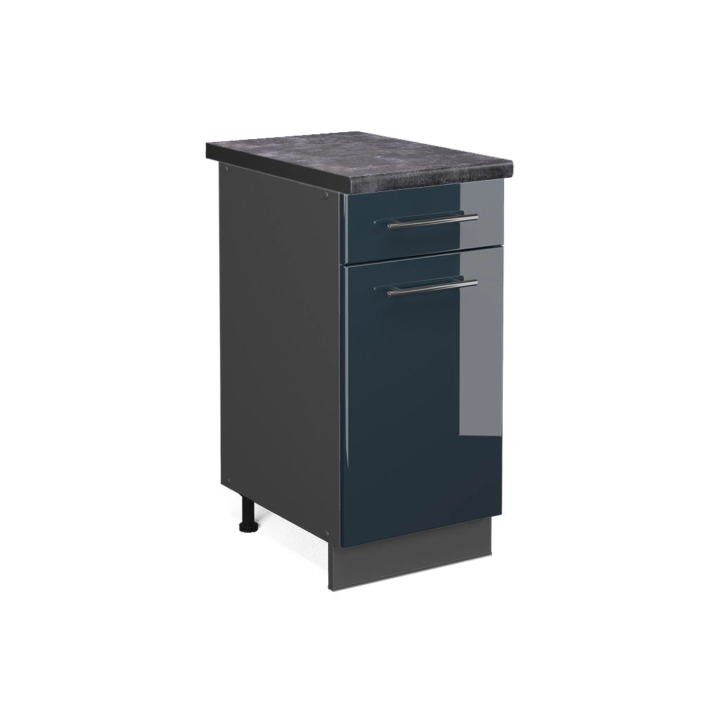 Mobiletto base per cucina Fame-Line Blu scuro lucido/Antracite 40 cm, PL Antracite Vicco