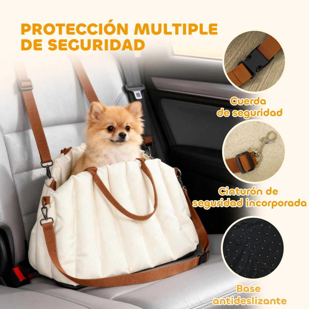 Cuscino Auto per Cani Piccoli ¨C zephmum ¨C Fino a 5 kg con Cinturone di Sicurezza