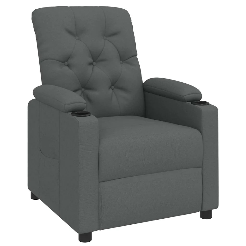 Divano Sedia-Poltrona Reclinabile in Tessuto Grigio Scuro 883517