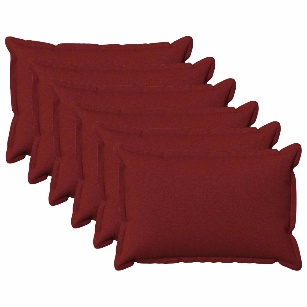 Federa 6 pcs HOUTEN Rosso Vino 40 x 60 cm Lino 917431