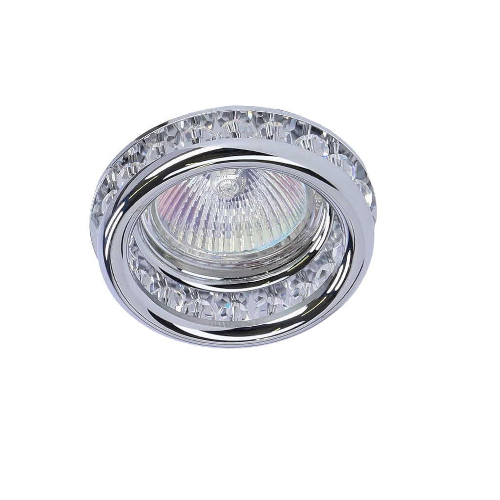 Faretto da incasso cromato rotondo cristallo 1xMR16 Candellux