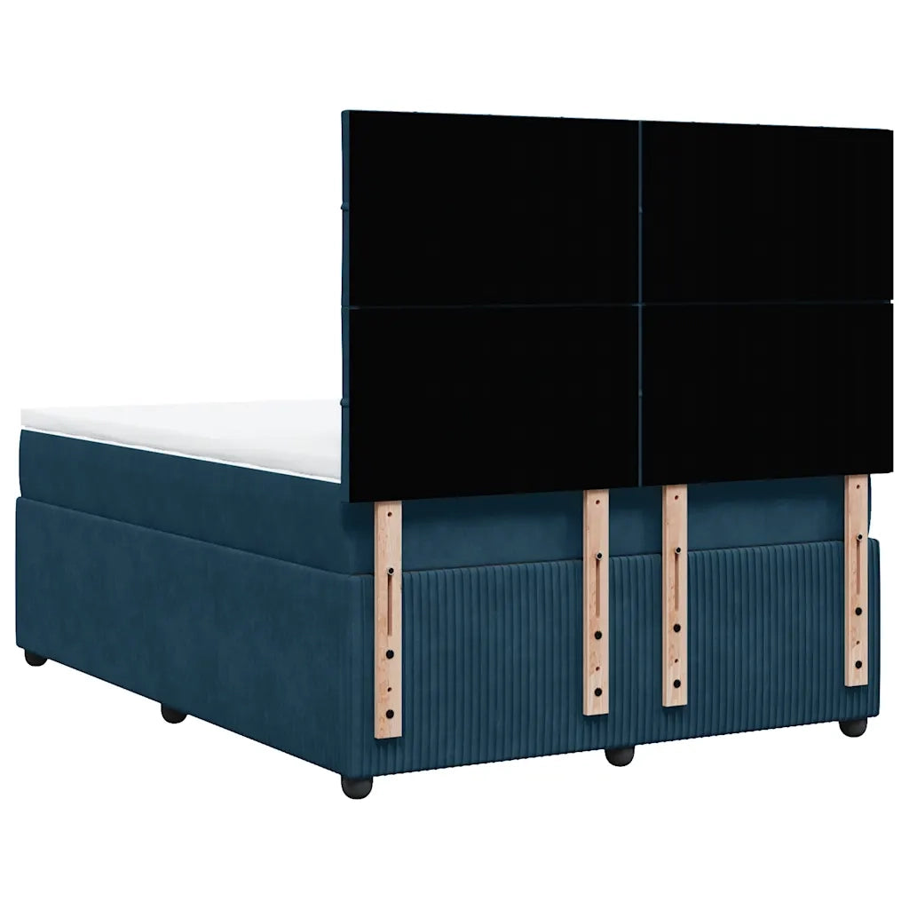Giroletto a Molle con Materasso Blu Scuro 140x190 cm in Velluto 3292338