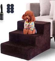 Trappola per animali con 3 gradini - Trappola per cani piccoli con antiscivolo e copertura rimovibile - Scale per cani per letto con 1 ruota di protezione