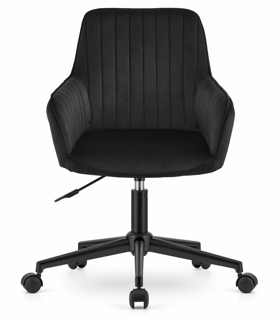 Sedia girevole VALORA ROXY - Design ergonomico moderno in velluto nero