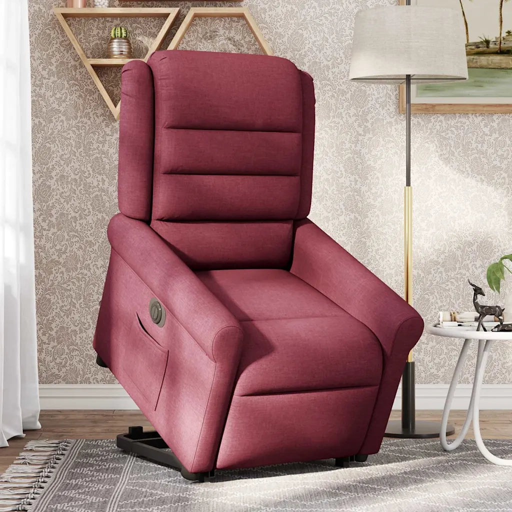 Poltrona Alzapersona Reclinabile Elettrica Rosso Vino Tessuto 3303337