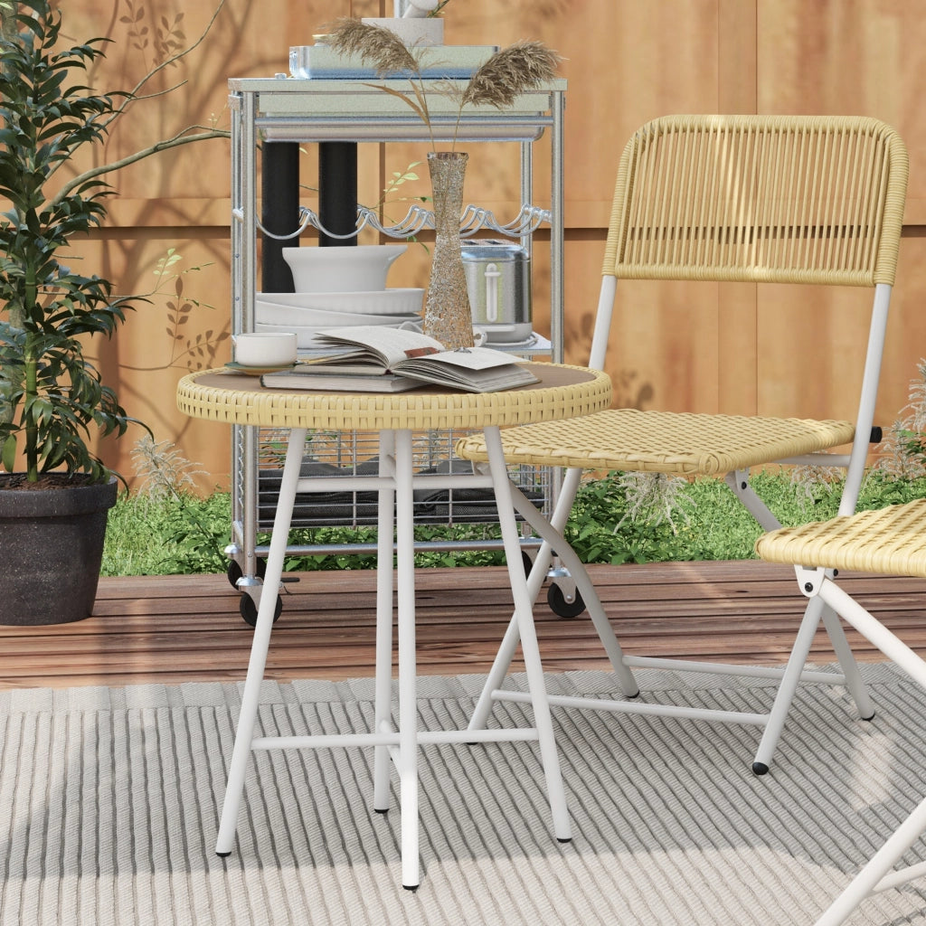Tavolino da caff¨¨ in rattan sintetico ¨C zephmum ¨C naturale 50x50x55 cm
