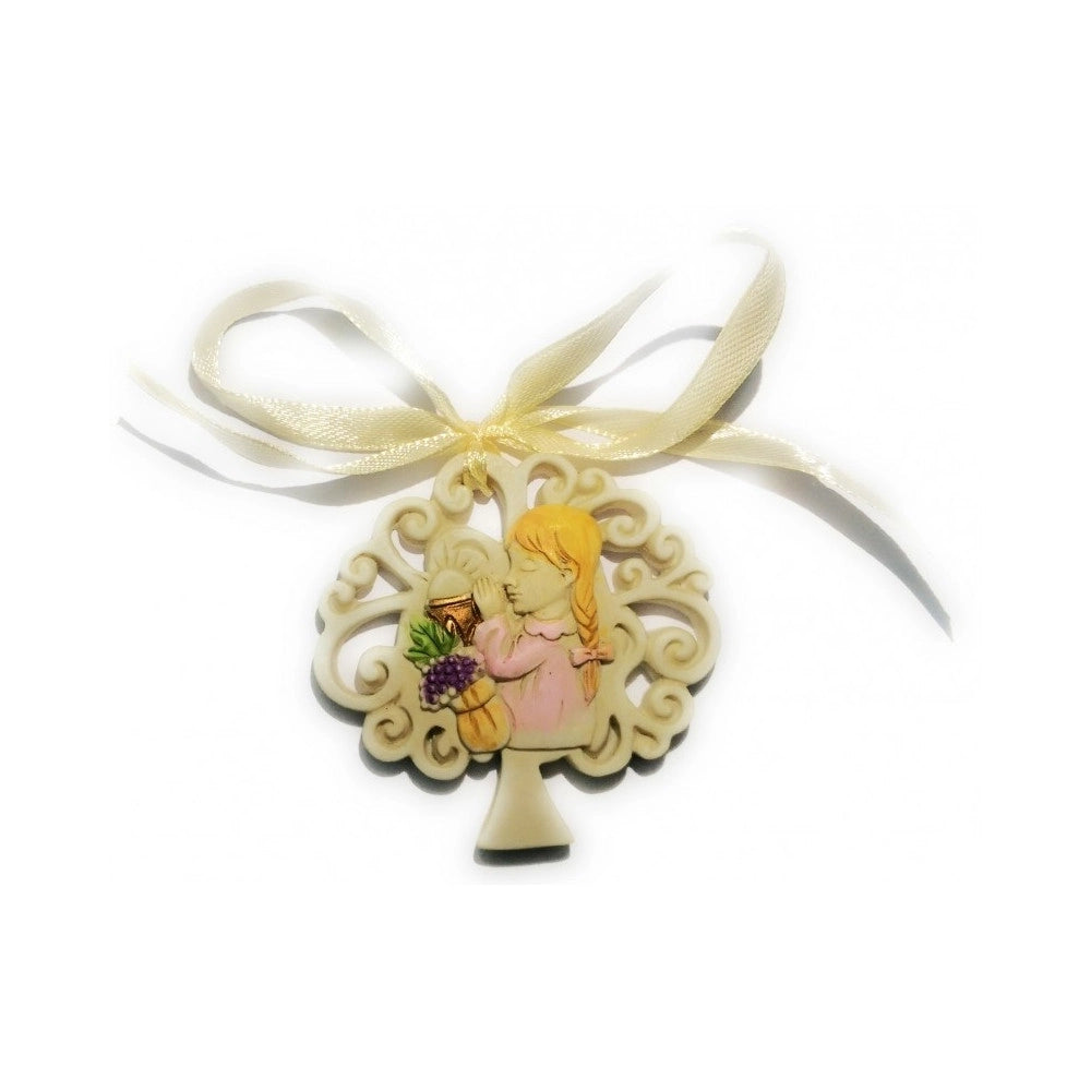 Trade Shop - Bomboniere Per Prima Comunione Bambina Albero Della Vita In Ceramica Appendino -